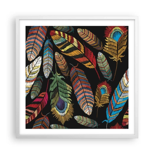 Affisch i vit ram - Fågelkarneval - 60x60 cm