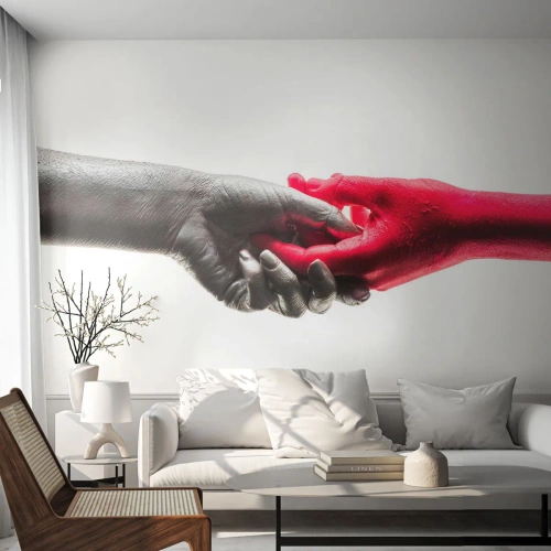 Fototapet Standard Eco - Tillsammans, dock annorlunda - Mänskliga händer, Hand, Abstraktion - 500x350 cm