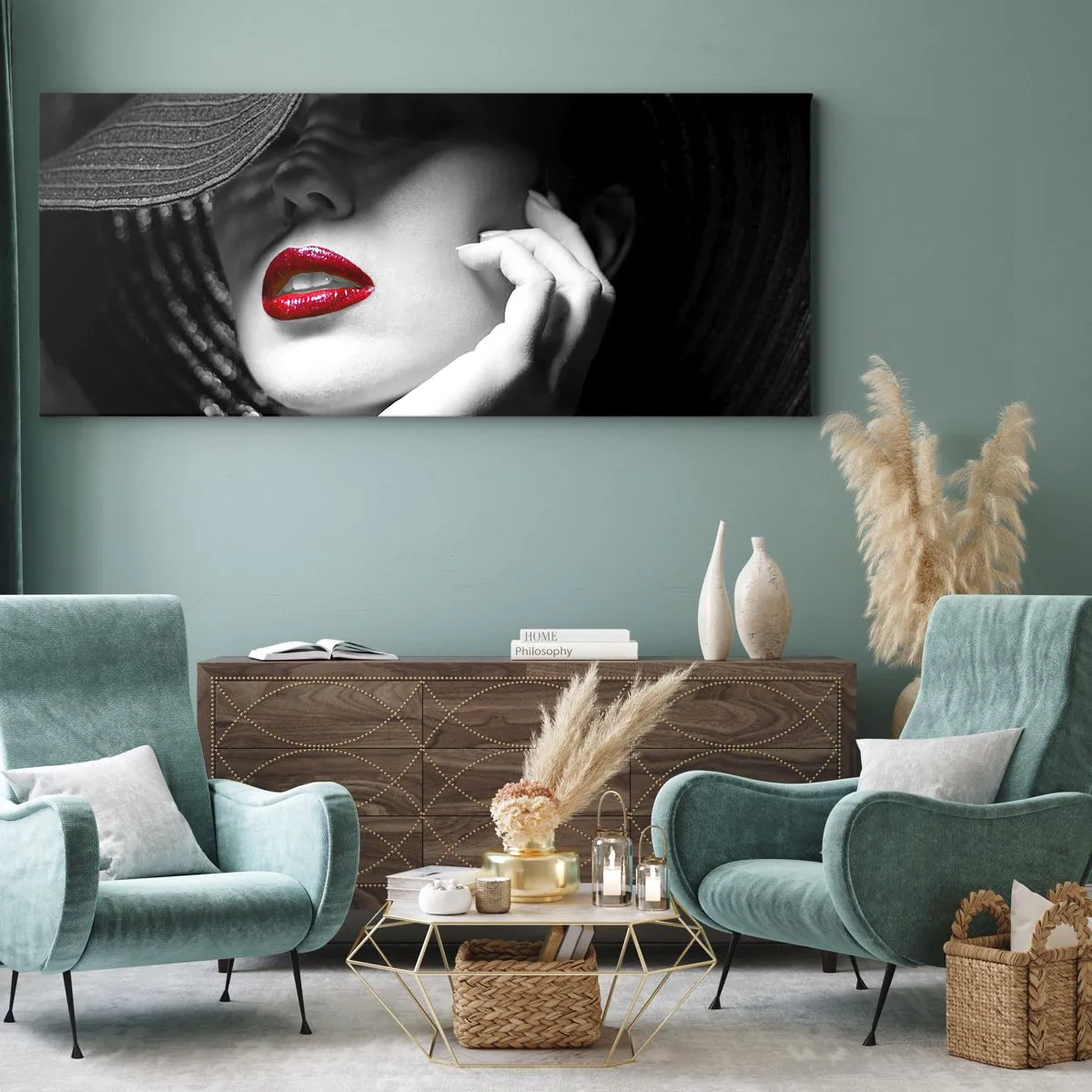 Canvastavla - Bild på duk - En studie i scharlakansröd - 100x40 cm