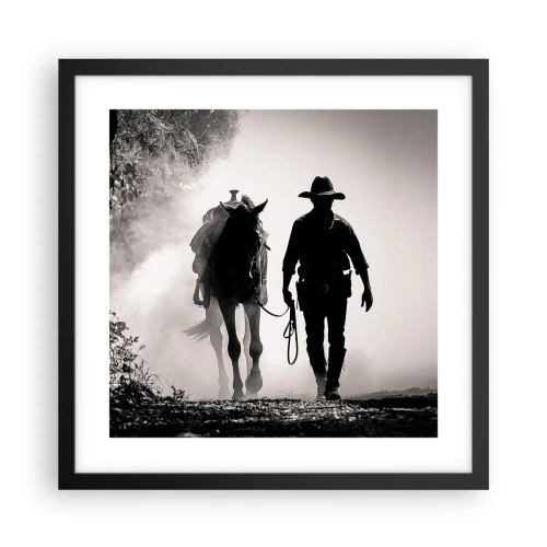 Affisch i svart ram - En morgon i Texas - 40x40 cm
