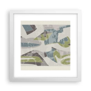 Affisch i vit ram - Komposition bakom glas - 30x30 cm