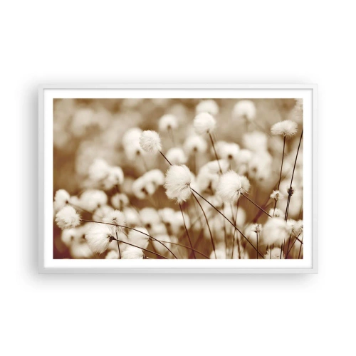 Affisch i vit ram - Fluffig åkermark - 91x61 cm