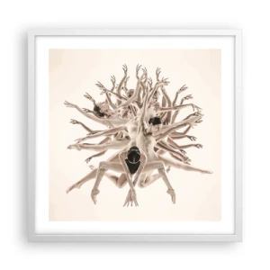 Affisch i vit ram - Blommar i dansen - 50x50 cm