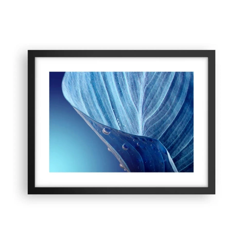 Affisch i svart ram - Dolda droppar av blått - 40x30 cm
