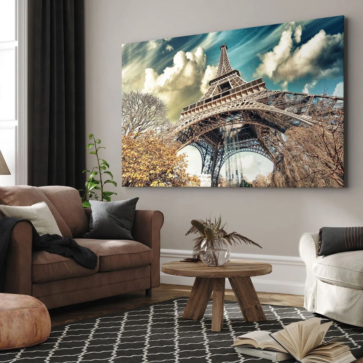 Canvastavla - Bild på duk - Och på hösten i Paris... - 100x70 cm