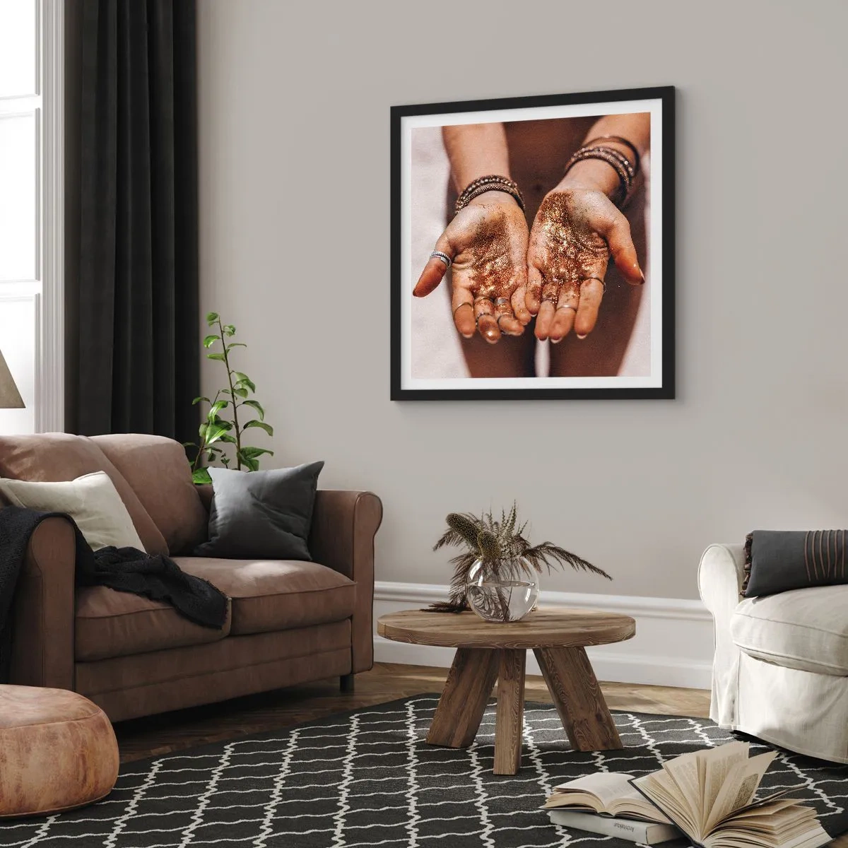 Affisch i svart ram - Gåva för dig - 30x30 cm