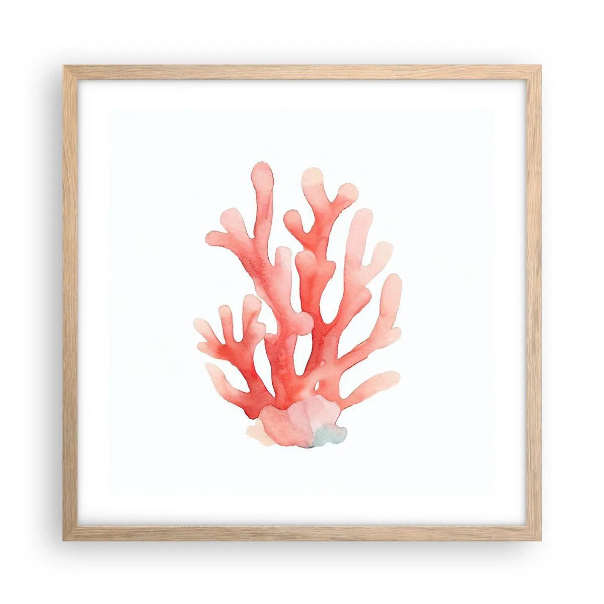 Affisch i ram av ljusek - Korallfärgad korall - 50x50 cm
