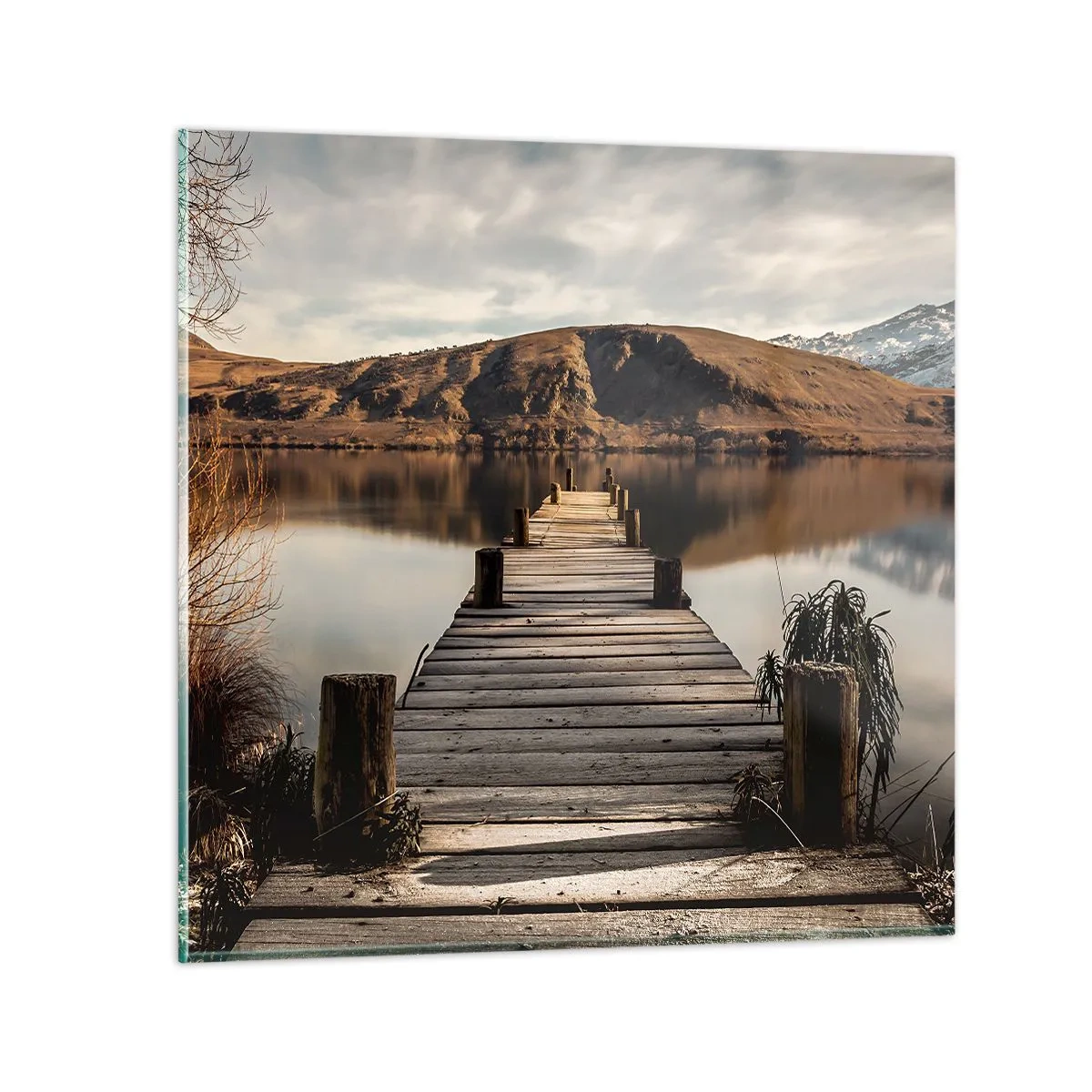 Glastavla - Bild på glas - Ett landskap i tystnad - 70x70 cm