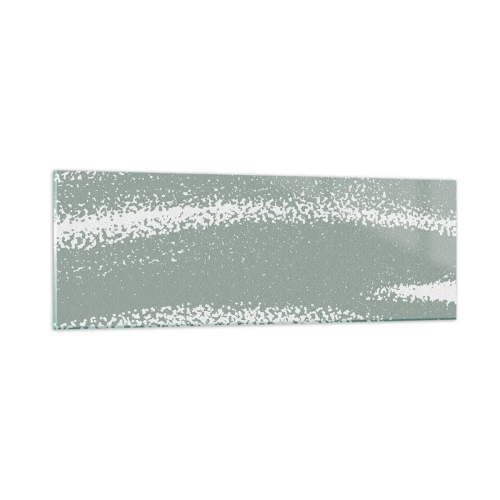 Glastavla - Bild på glas - Abstraktion i vinterstämning - 90x30 cm