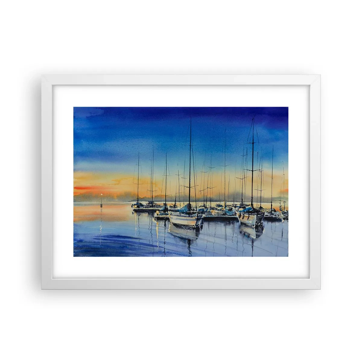 Affisch i vit ram - Slutet på en bra dag - 40x30 cm