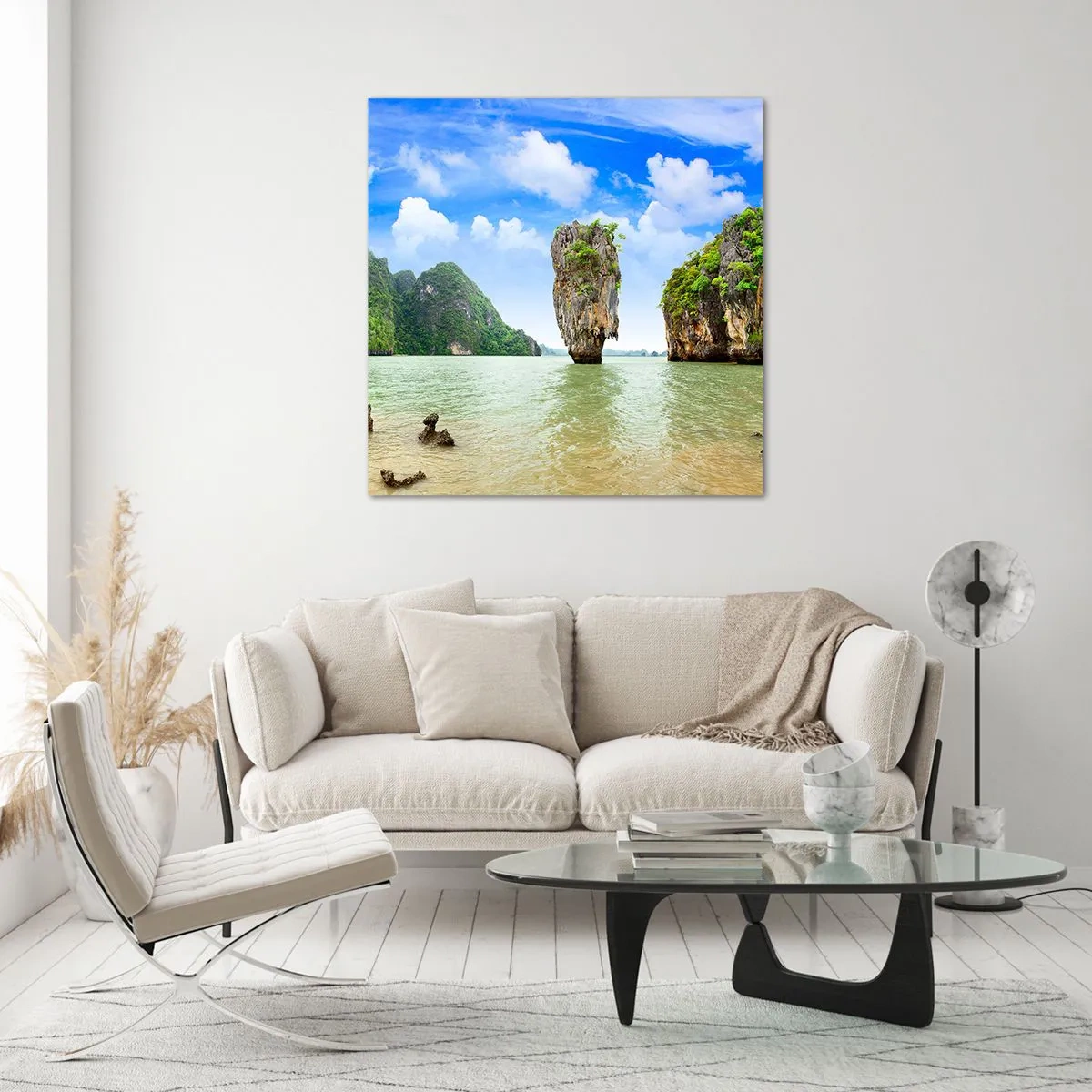 Glastavla - Bild på glas - Naturens bergsunder - 50x50 cm