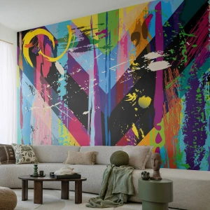 Fototapet Premium Canvas - Uppifrån nedåt - Abstraktion, Bit, Grafik - 200x140 cm