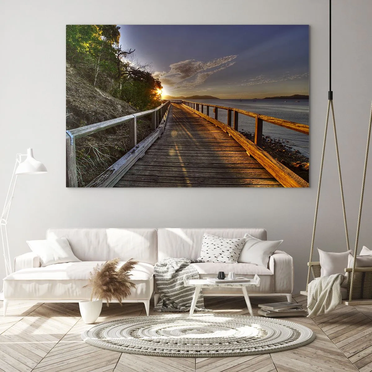 Glastavla - Bild på glas - Gå, fortsätt gå mot solen - 120x80 cm