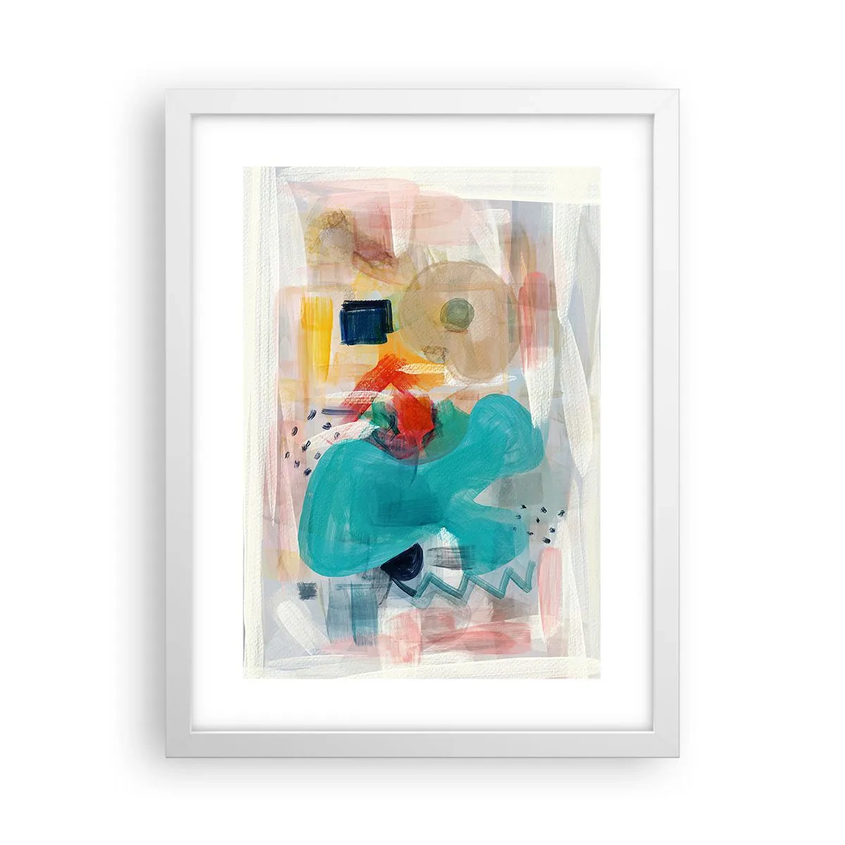 Affisch i vit ram - Ett färgglatt spel - 30x40 cm