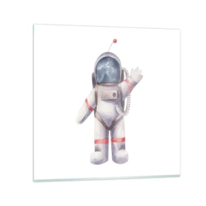 Glastavla - Bild på glas - Det var allt för nu! - 60x60 cm