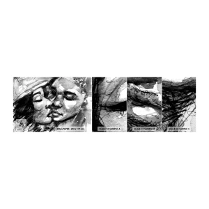 Provbit av självhäftande fototapet Deluxe Sticker - Ett ömt ögonblick - Kyssar, Kärlek, Älskare - 100x30 cm