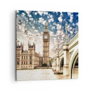 Canvastavla - Bild på duk - Moln över Thames - 50x50 cm