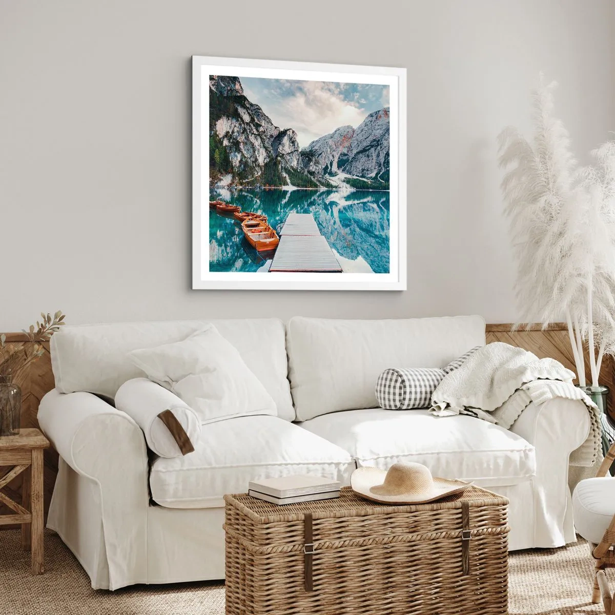 Affisch i vit ram - Vi visar dig skönhet - 50x50 cm