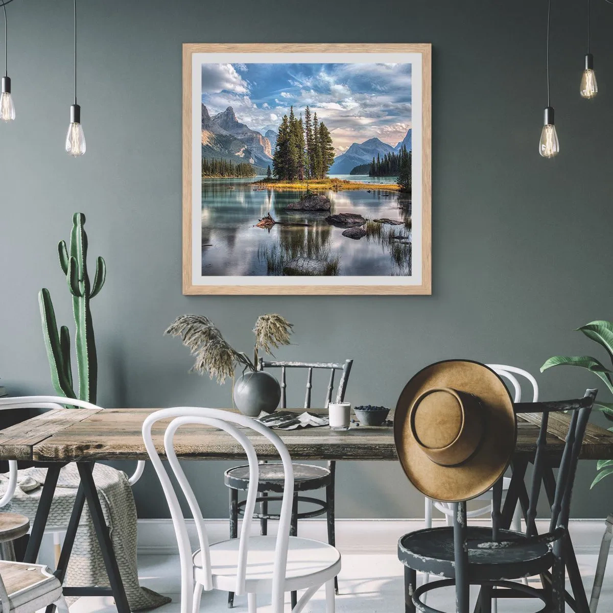 Affisch i ram av ljusek - Vid stort och rent vatten - 50x50 cm