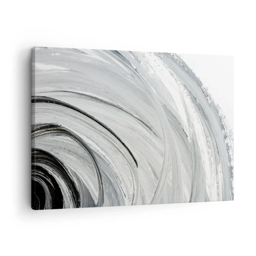 Canvastavla - Bild på duk - En monokromatisk virvel i nyanser av grått och svart - 70x50cm - Orbital komposition - Modern väggdekoration för vardagsrum och sovrum ARTTOR