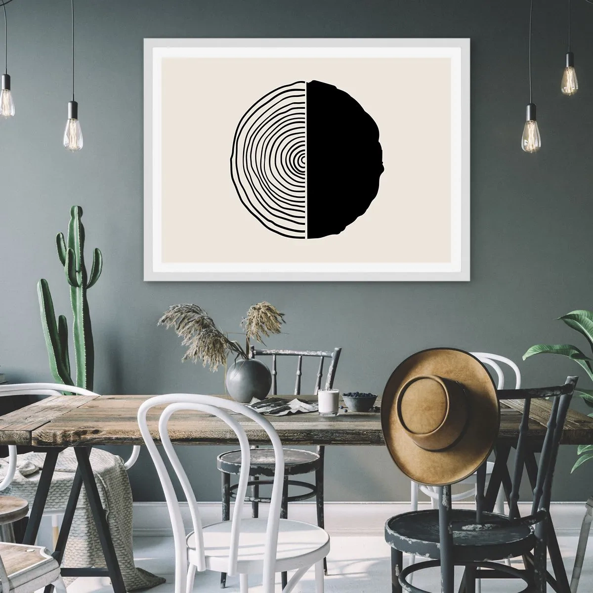 Affisch i vit ram - Hälften hälften - 100x70 cm