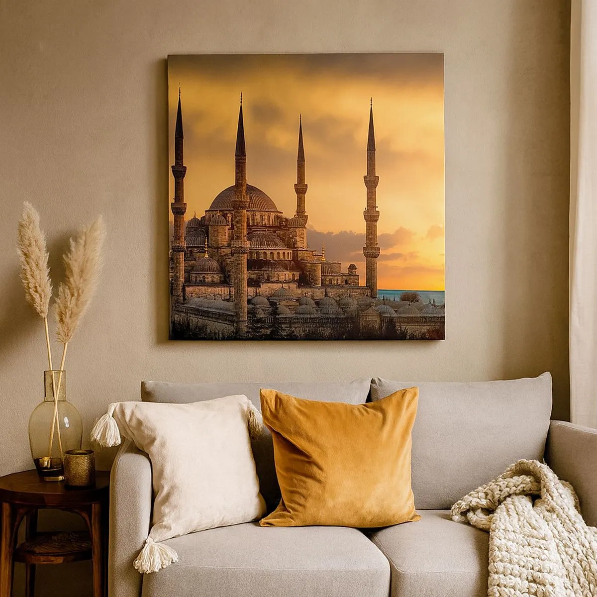 Canvastavla - Bild på duk - Gud är stor - 30x30 cm