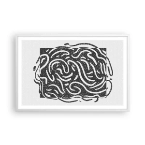 Affisch i vit ram - Abstraktion: en dans av glädje - 91x61 cm