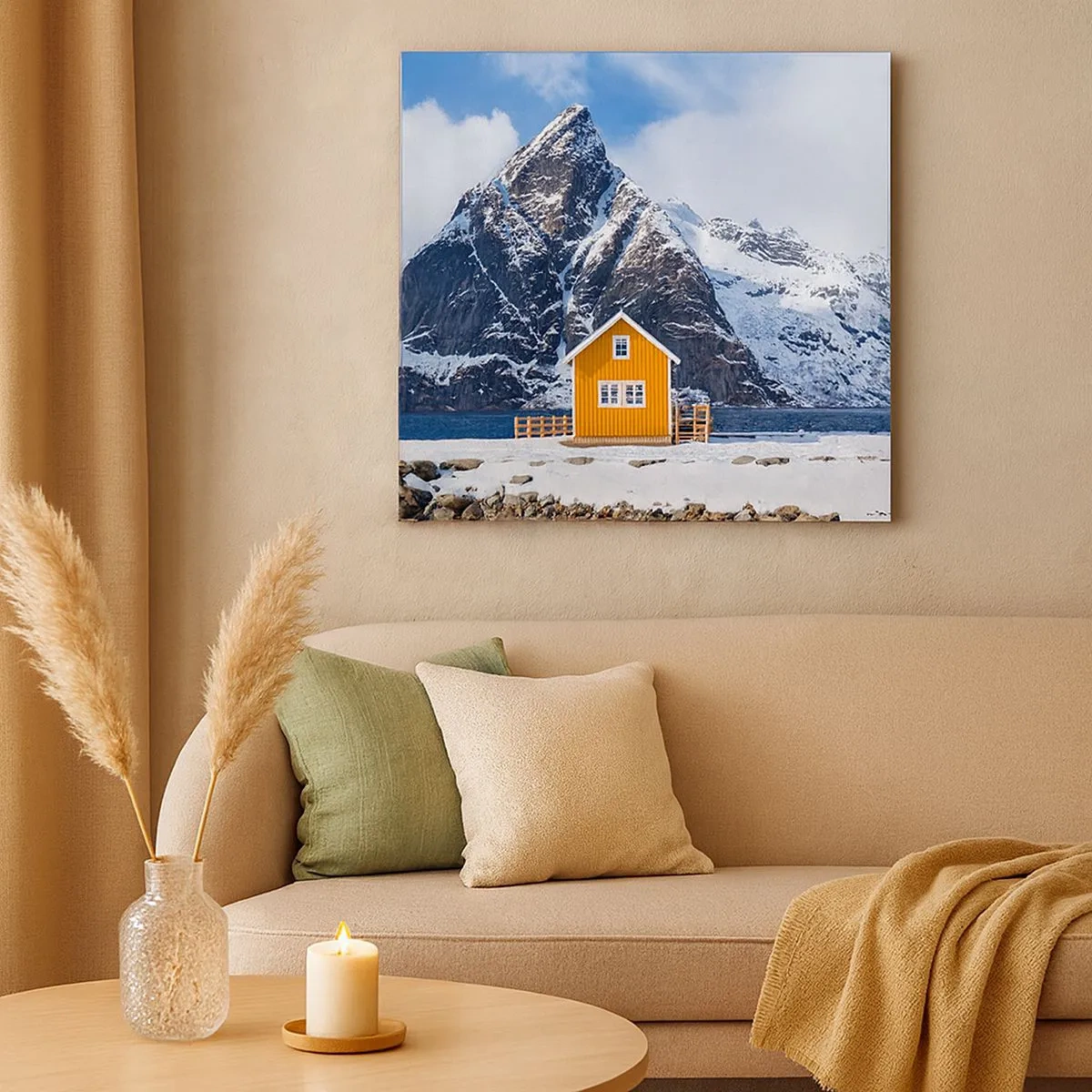 Canvastavla - Bild på duk - Skandinavisk semester - 30x30 cm