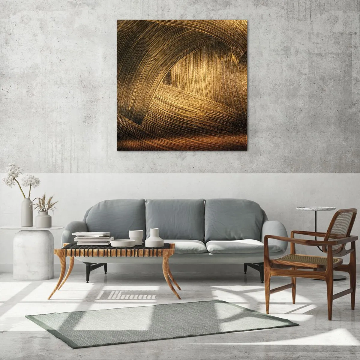 Glastavla - Bild på glas - I gyllene labyrint - 30x30 cm