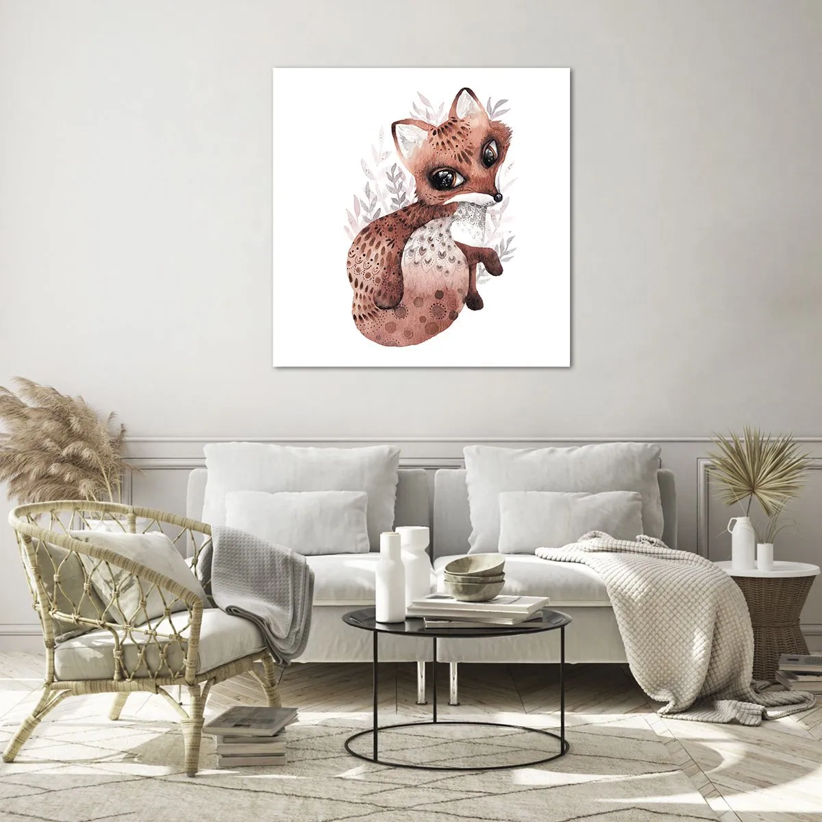 Glastavla - Bild på glas - Bara älska - 60x60 cm