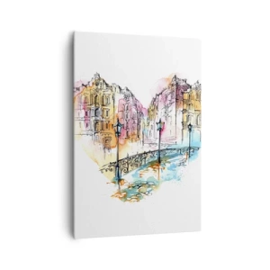 Canvastavla - Bild på duk - Stadens hjärta - 70x100 cm