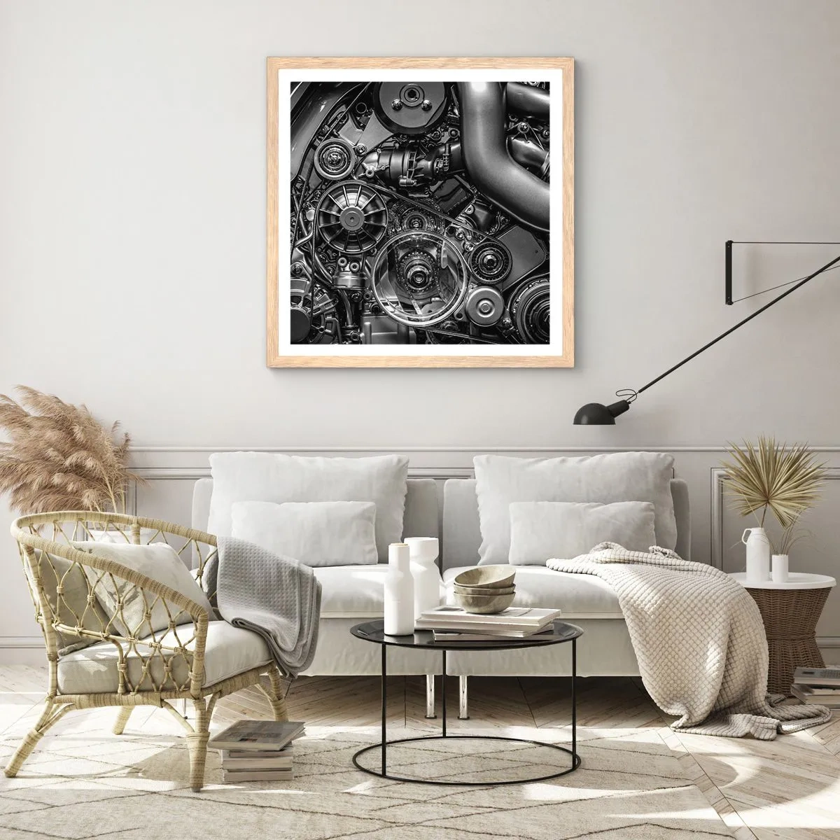 Affisch i ram av ljusek - Mekanikens poesi - 30x30 cm