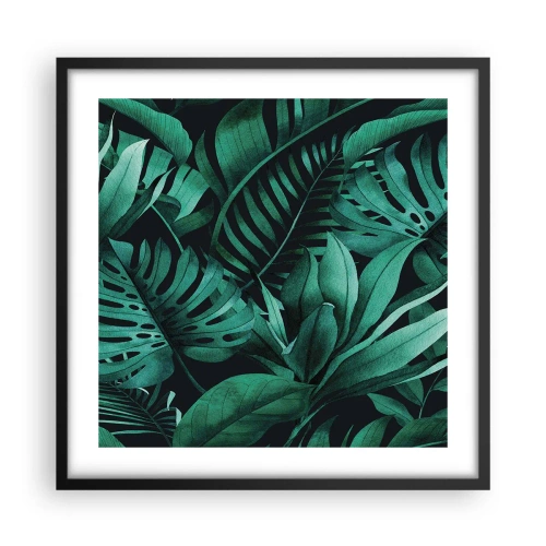 Affisch i svart ram - Tropiska grönskans djup - 50x50 cm