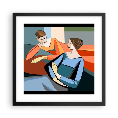 Affisch i svart ram - Ett ögonblick av förtrolighet - 40x40 cm