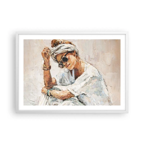 Affisch i vit ram - Porträtt i fullt solljus - 70x50 cm