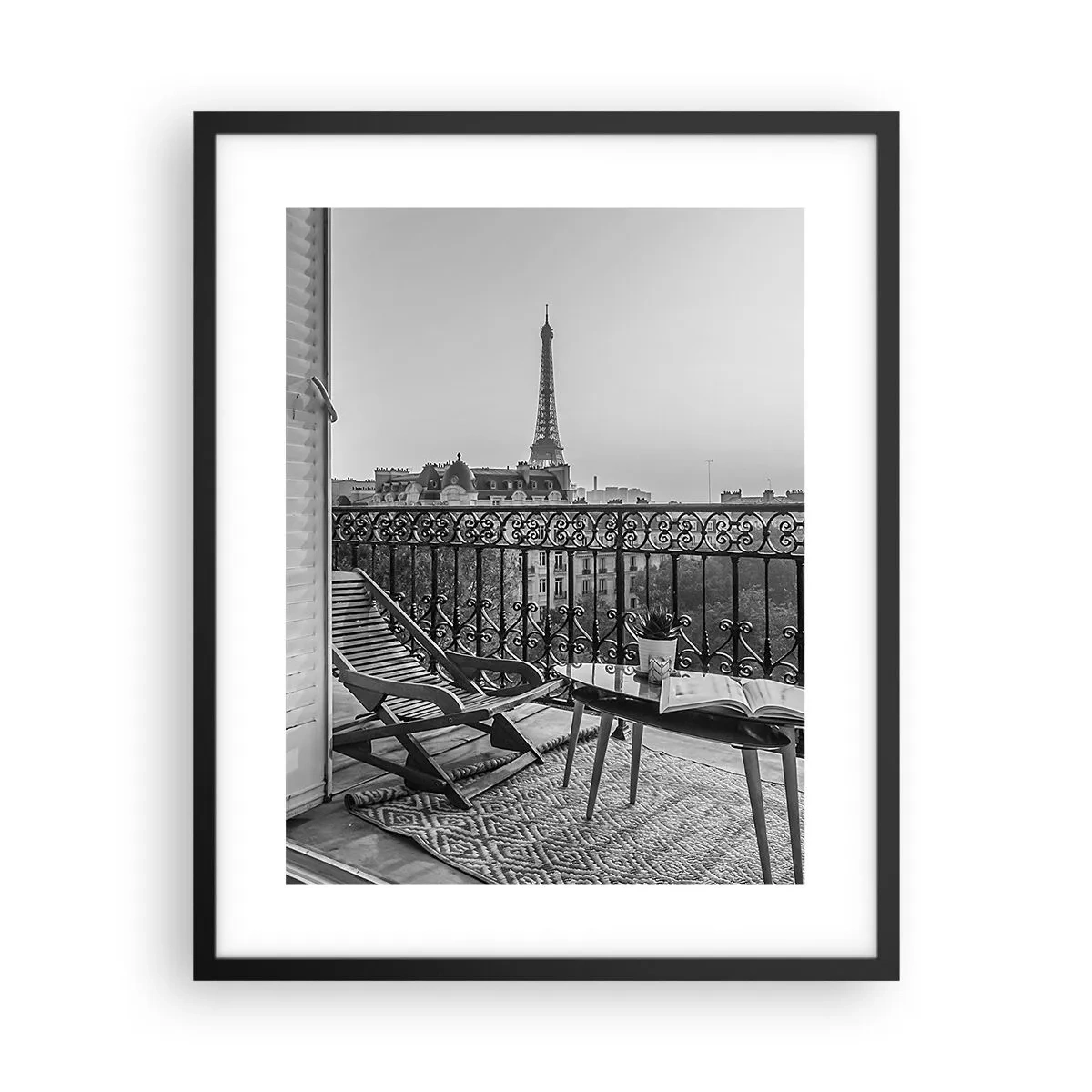 Affisch i svart ram - En eftermiddag i Paris - 40x50 cm