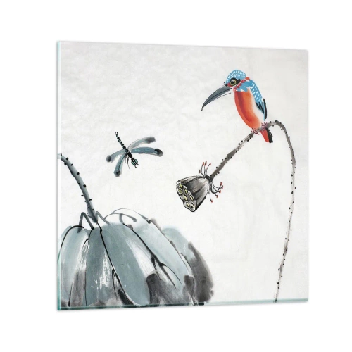 Glastavla - Bild på glas - Ängens liv - 70x70 cm