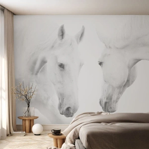 Fototapet Standard Eco - Är det vänskap…? - Hästar, Natur, Djur - 200x140 cm
