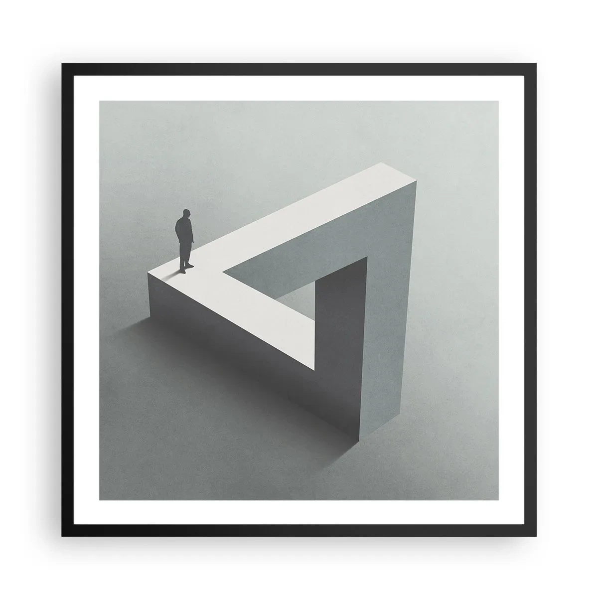 Affisch i svart ram - Och ändå möjligt - 60x60 cm