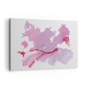 Canvastavla - Bild på duk - Karta över en rosa värld - 120x80 cm
