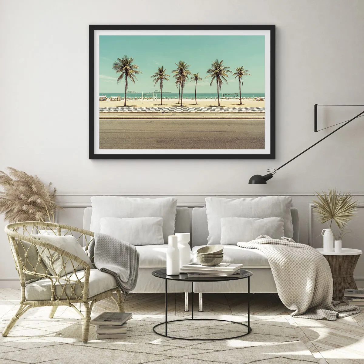 Affisch i svart ram - På stranden - 70x50 cm