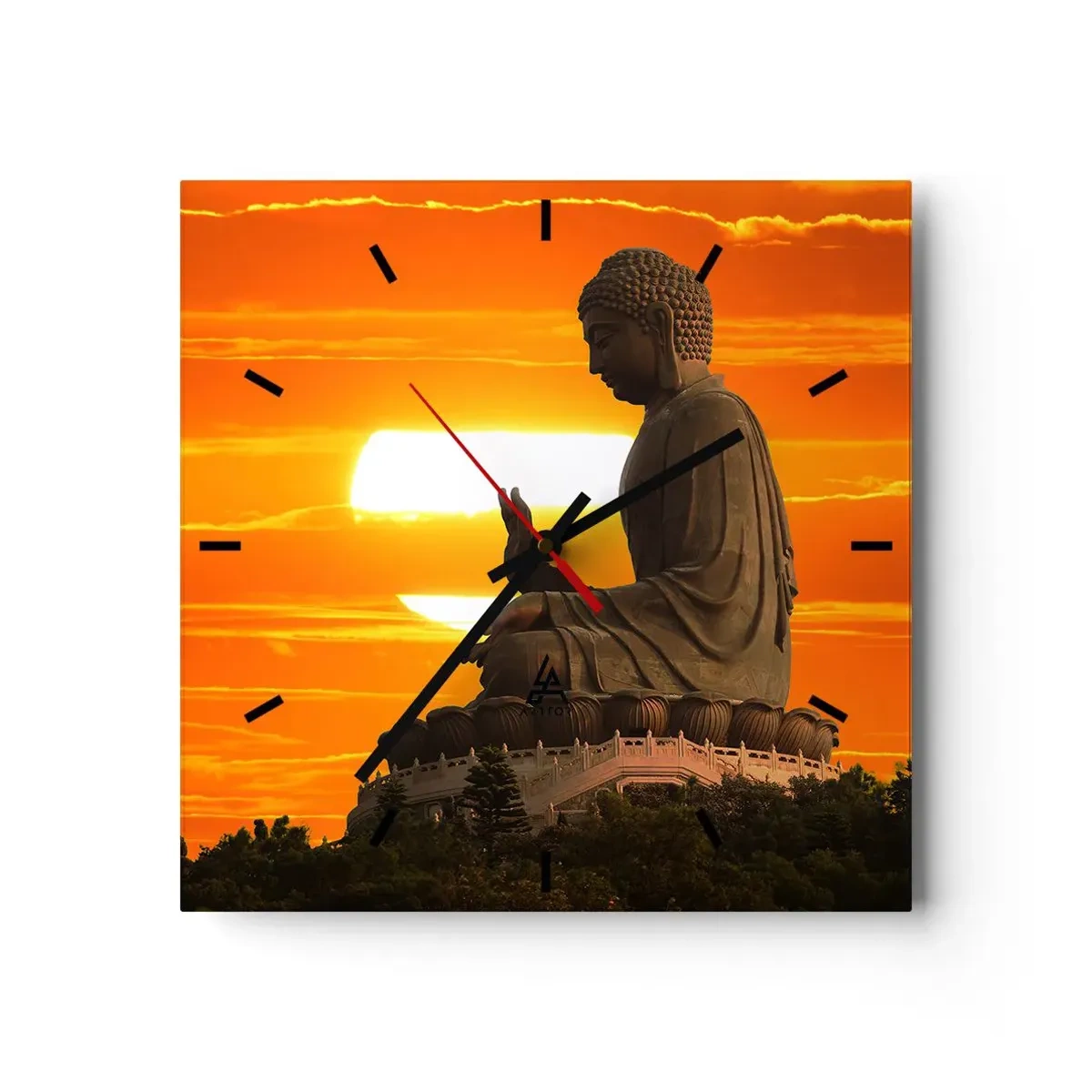 Väggklocka - Klocka på glas - Utan rädsla för världen - 40x40 cm