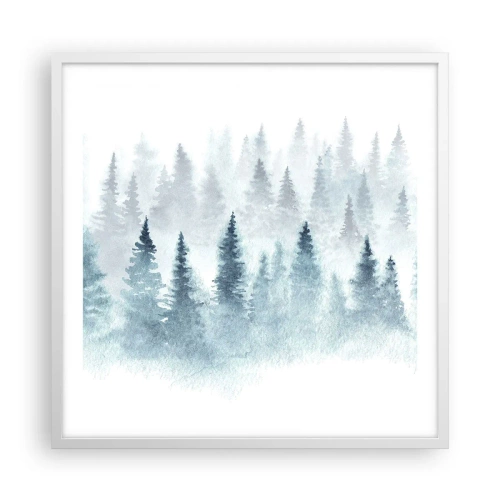 Affisch i vit ram - Insvepta i dimma - 60x60 cm