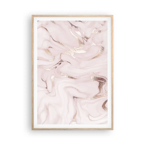 Affisch i ram av ljusek - Rosa raseri - 70x100 cm