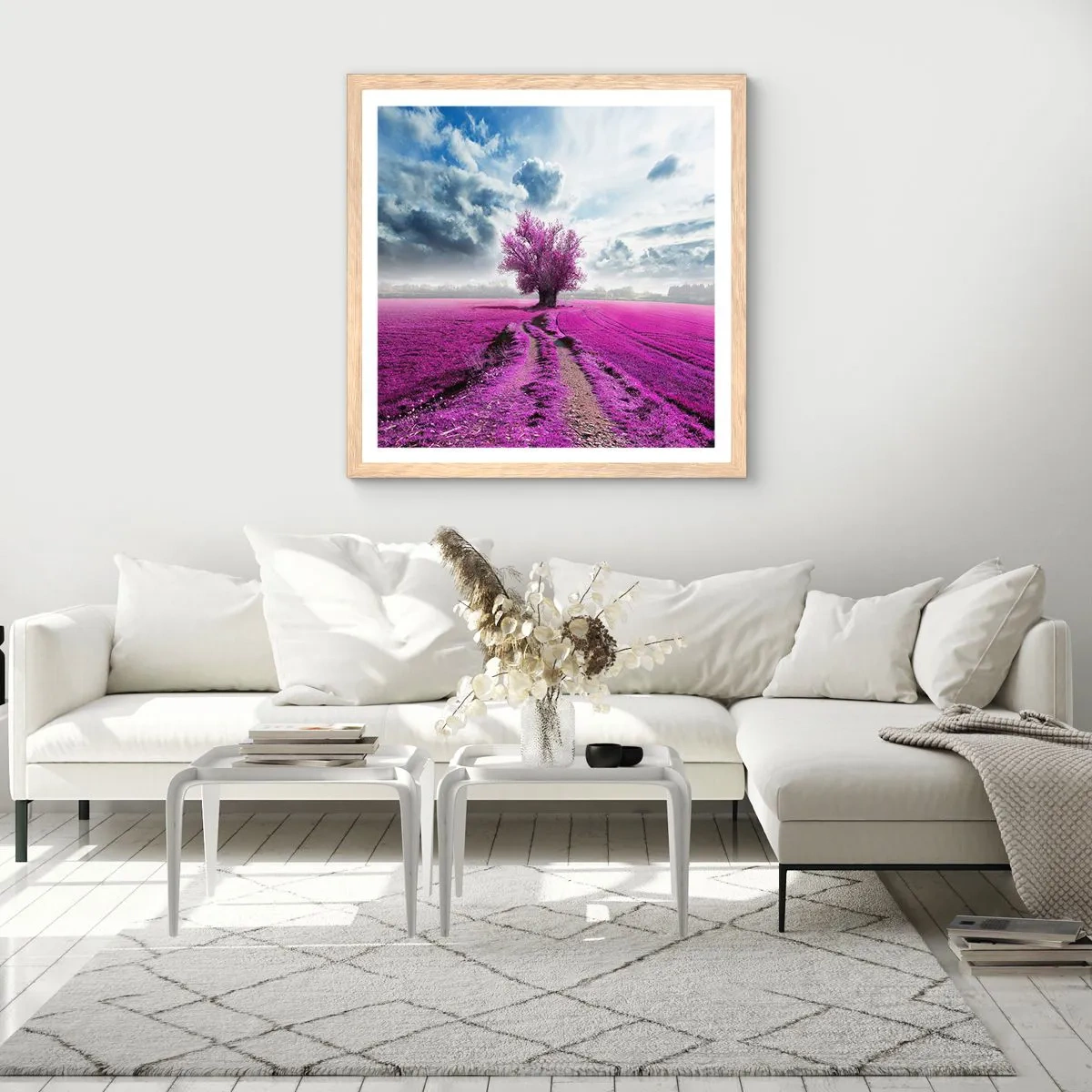 Affisch i ram av ljusek - Ljunghed - 50x50 cm