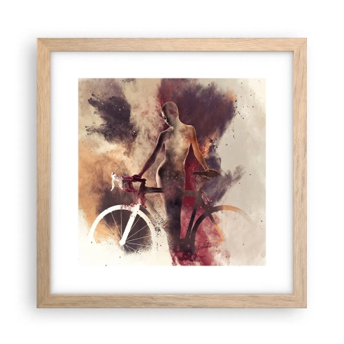 Affisch i ram av ljusek - Cyklelsjäl i marmorform - 30x30 cm