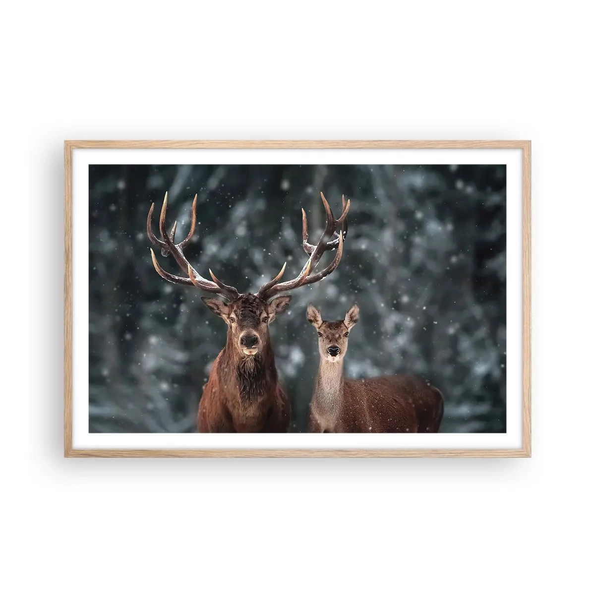 Affisch i ram av ljusek - Skogens herre med hustrun - 91x61 cm