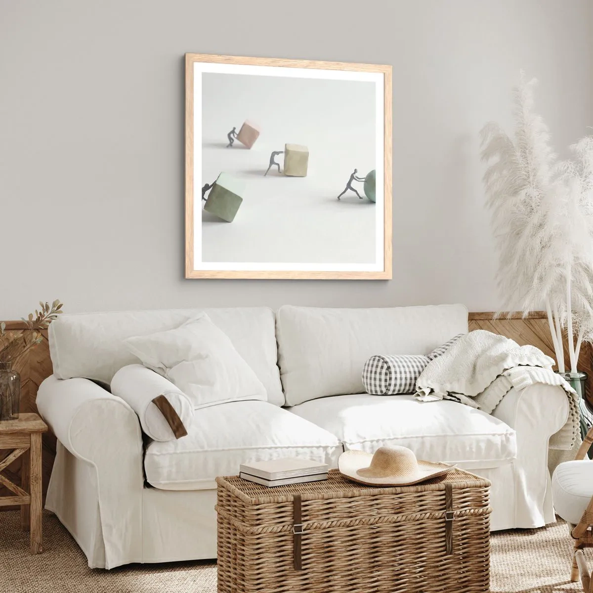 Affisch i ram av ljusek - Livet leker - 30x30 cm