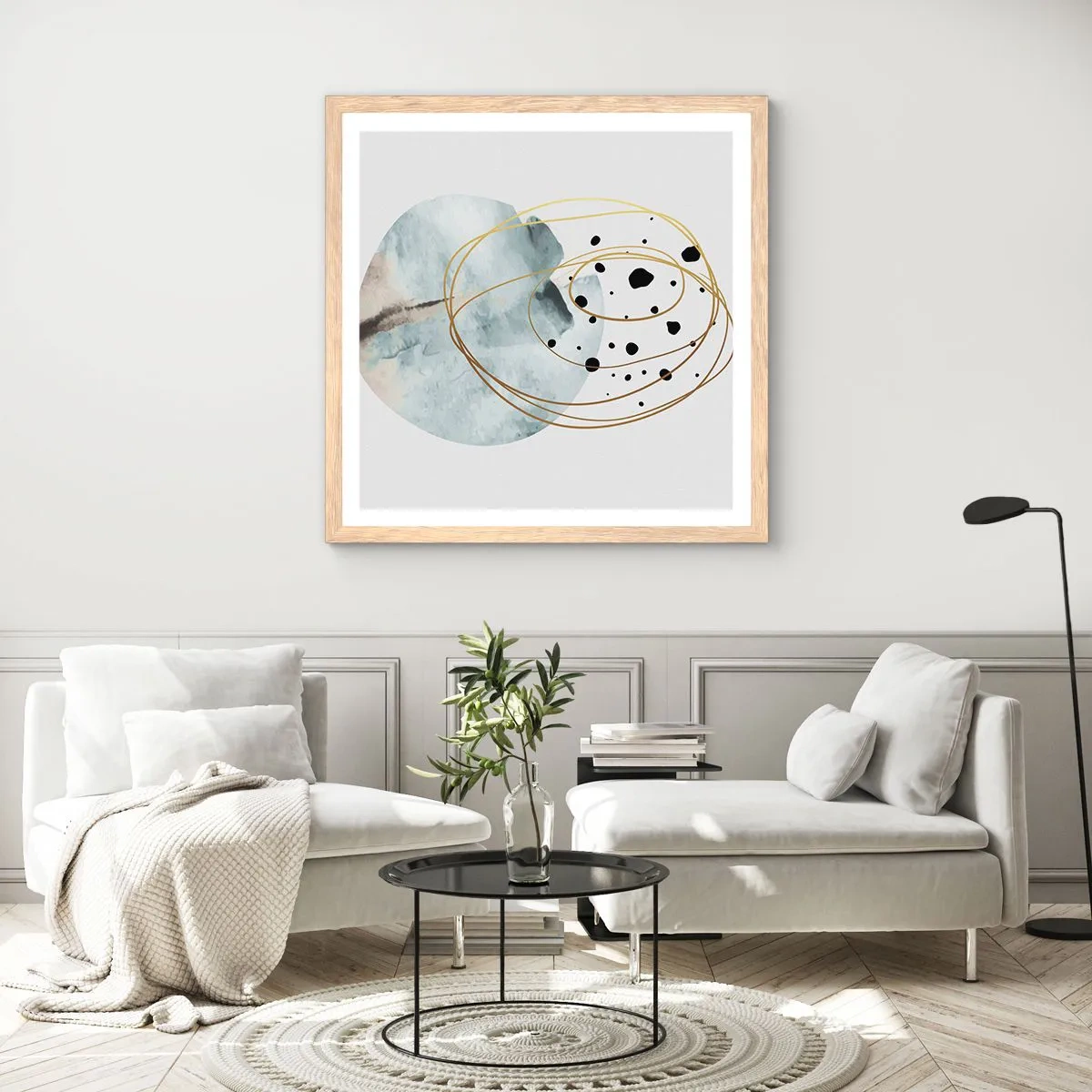 Affisch i ram av ljusek - I rummets famn - 60x60 cm