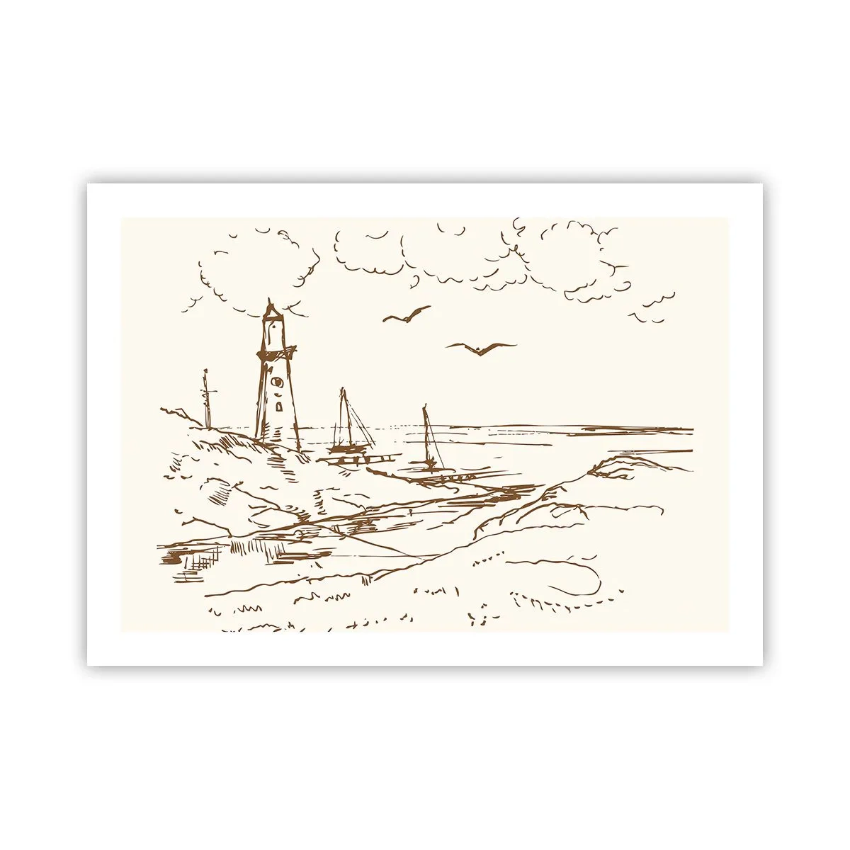 Affisch - Sommarminnets kontur - 70x50 cm